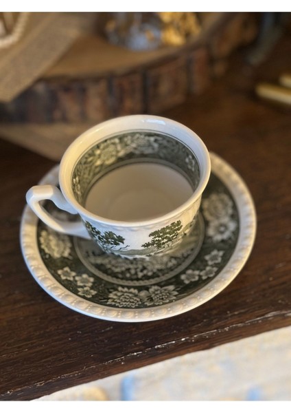 Luxury Villeroy Boch Rusticana Damgalı Koyu Yeşil Haki Porselen Antika Çay / Duble Kahve / Nescafe Fincan 1 Adet fiyatları