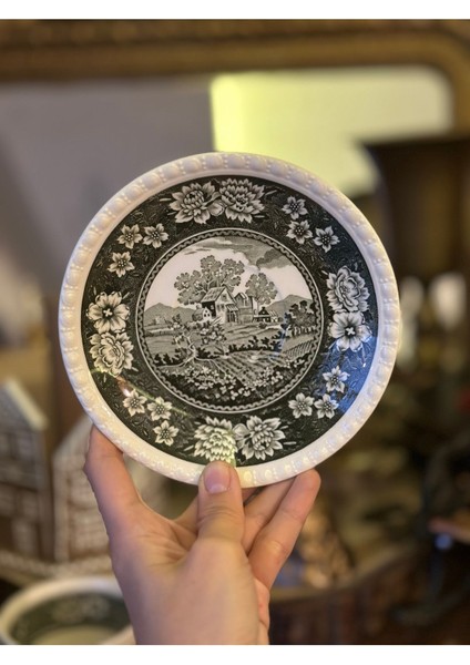 Luxury Villeroy Boch Rusticana Damgalı Koyu Yeşil Haki Porselen Antika Çay / Duble Kahve / Nescafe Fincan 1 Adet indirimleri