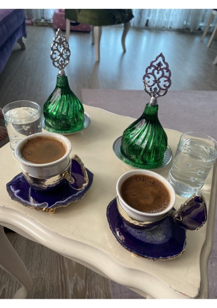 Luxury Akik Doğaltaş Kahve Seti 1 Adet