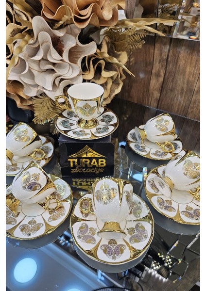Luxury 6 Kişilik Silindir Model Şık Kahve Fincan Takımı 90 ml 1 Adet