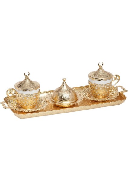 Luxury Osmanlı Hürrem Nescafe Fincan Seti 2 Kişilik Sarı CRST270 1 Adet