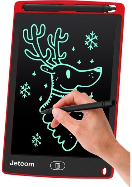 Luxury Dijital Kalemli Çizim Yazı Tahtası Not Yazma Eğitim Tableti Writing Tablet 8,5 Inç Kırmızı 1 Adet