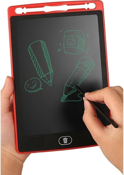 Luxury Dijital Kalemli Çizim Yazı Tahtası Not Yazma Eğitim Tableti Writing Tablet 8,5 Inç Kırmızı 1 Adet