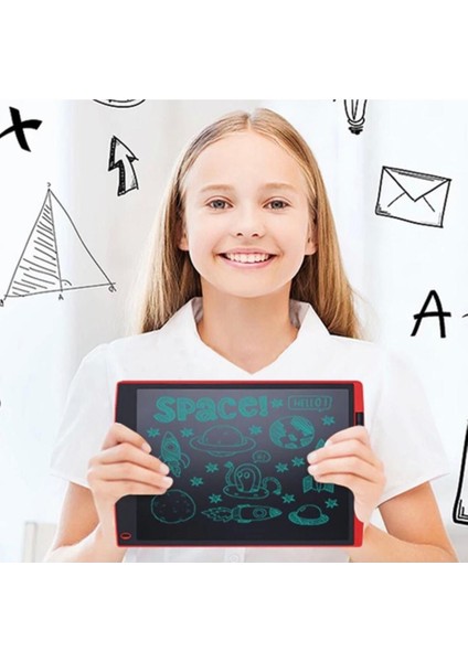 Luxury Dijital Kalemli Çizim Yazı Tahtası Not Yazma Eğitim Tableti Writing Tablet 8,5 Inç Kırmızı 1 Adet