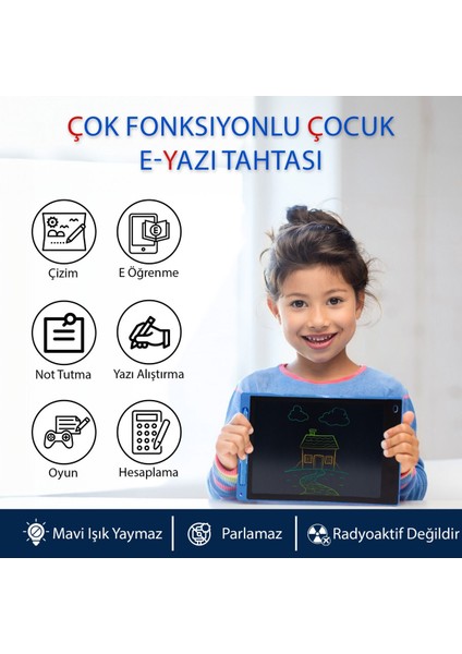 Luxury Çocuk Yazı Tahtası Renkli E-Yazı Tahtası Digital Yazı Tahtası Çizim Tableti 10.5 Inç Ekranlı Kırmızı 1 Adet indirimleri