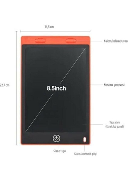 Luxury Grafik Digital Çocuk Yazı Tahtası Çizim Tableti LCD 8.5 Inc Ekran Grafik 8.5 Inç Ekran J.b 1 Adet