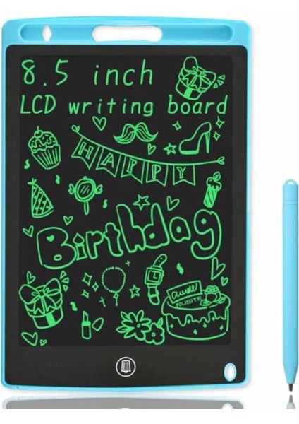 Luxury Mavi LCD 8.5 Inç Dijital Kalemli Çizim Yazı Tahtası Not Yazma Eğitim Tableti Writing Tablet Mavi 1 Adet