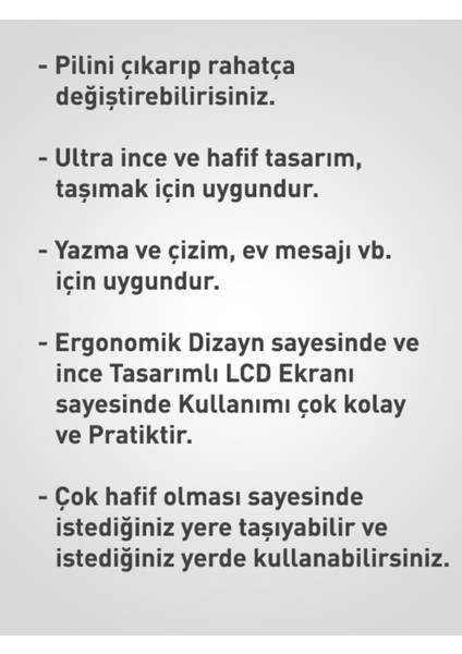 Luxury Eğitici Dijital Kalemli Silinebilir Yazı Tahtası LCD 8.5 Inç Tablet 1 Adet