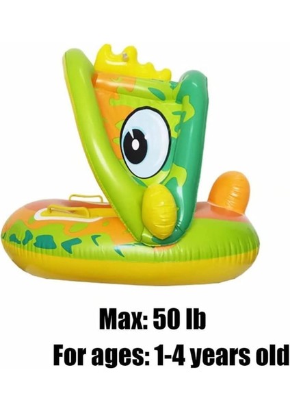 Luxury Dinozor Şekilli Baby Float Bebek Yüzme Simidi Güneşlikli Kapanır Açılır Dino Yeşil 1 Adet fırsatları