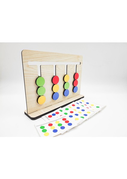 Luxury Montessori 4 Renk Rubik Abaküs Zeka Oyunu + 25 Oyun Kartı 1 Adet