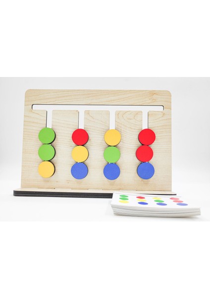 Luxury Montessori 4 Renk Rubik Abaküs Zeka Oyunu + 25 Oyun Kartı 1 Adet modelleri