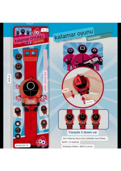 Luxury Squıd Game Çocuk Saati 1 Adet fiyatları