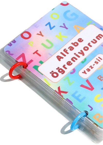 Luxury 2-6 Yaşyaz-Sil Alfabe.eğitici Alfabe Kartları. Alfabe Seti.eğitici Set (32 Sayfa-12,5 cm x 10,5 Cm) 1 Adet