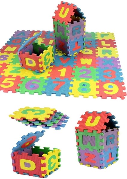 Luxury Eva Puzzle Mats Sünger Puzzle Harfli Rakamlı 36 Parça Eğitici Oyuncak 1 Adet