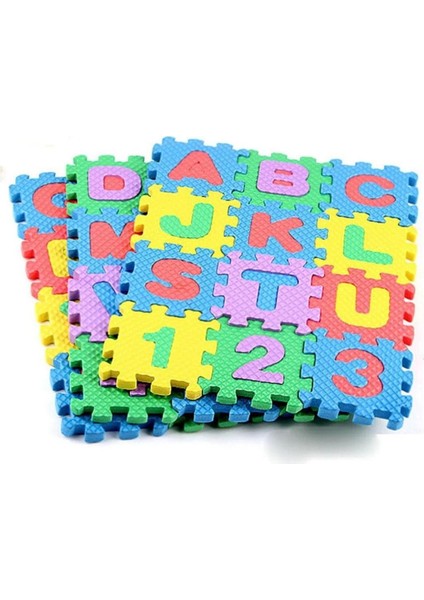 Luxury Eva Puzzle Mats Sünger Puzzle Harfli Rakamlı 36 Parça Eğitici Oyuncak 1 Adet