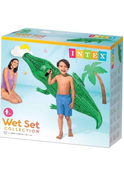 Luxury Timsah Binici - Çocuk Şişme Timsah - Deniz Binici Timsah - Havuz Binici Timsah Crocodile 168X86 Cm. 1 Adet