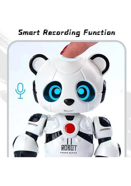 Luxury Akıllı Panda Söylediklerini Tekrar Etsin Ses Kayıt Edip Konuşan Şarjlı Oyuncak Robot 1 Adet