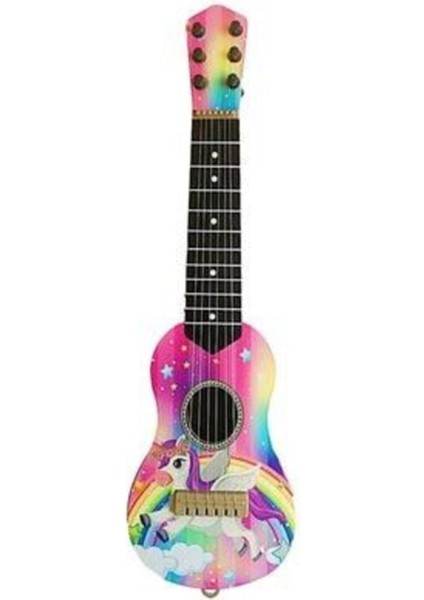 Luxury Pembe Oyuncak 6 Telli Kartella Ispanyol Gitar 1 Adet