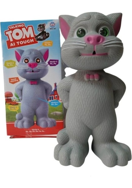 Luxury Konuşan Kedi Tom Ses Kaydeden Işıklı Müzikli Oyuncak 23 cm Talking Tom Cat 1 Adet