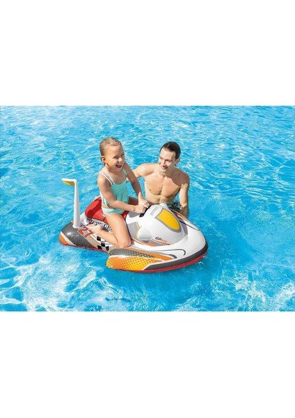 Luxury Tutmalı Jetski Binici - Çocuk Şişme Jet Ski - Deniz Binici Motor - Havuz Binici Jetski 117X77 Cm. 1 Adet