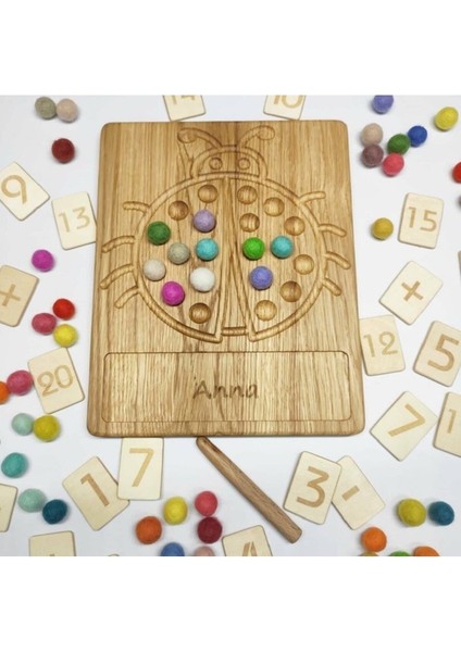 Luxury Montessori Matematik Uğur Böceği Matematik Tahtası 1-20 Sayı Kartları Seti, Çocuklar Için 1 Adet fırsatları