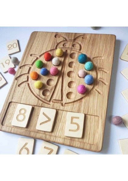 Luxury Montessori Matematik Uğur Böceği Matematik Tahtası 1-20 Sayı Kartları Seti, Çocuklar Için 1 Adet indirimleri