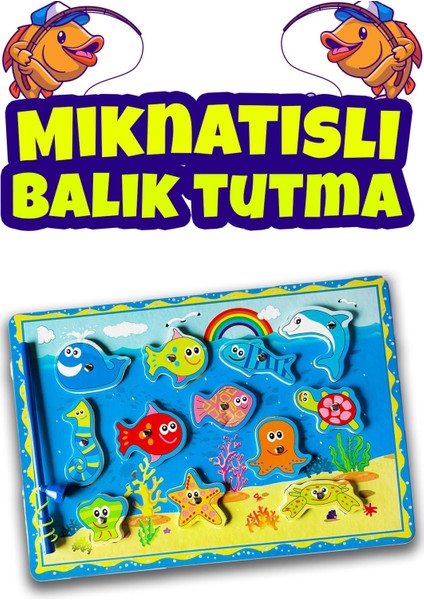 Luxury Mıknatıslı Balık Tutma Oyunu Eğitici Oyuncak 1 Adet
