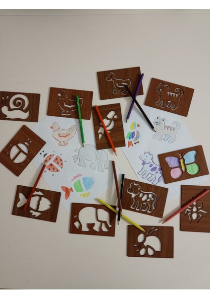 Luxury Hayvanlar Resim Çizim Şablonu, Eğitici Materyaller, Montessori Oyuncaklar 1 Adet