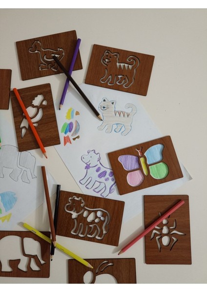 Luxury Hayvanlar Resim Çizim Şablonu, Eğitici Materyaller, Montessori Oyuncaklar 1 Adet fırsatları
