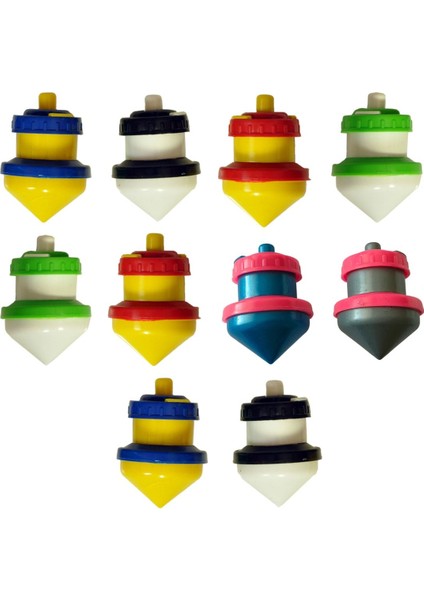 Luxury 10'lu Plastik Basmalı Kendinden Dönen Topaç - Plastik Topaç 10 Adet 1 Adet