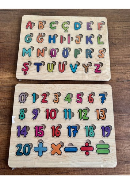Luxury 2li Öğretici Alfabe ve Sayılar Puzzle Bultak-Öğreniyorum Seti-Ilkokul-Anaokulu Toplama-Çıkarma 1 Adet