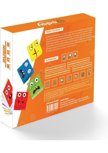 Luxury Montessori Eğitici Rubik Emoji Bulmaca Zeka Kutu Oyunu El Becerisi ve Görsel Zeka Geliştirici Oyun 1 Adet fiyatları