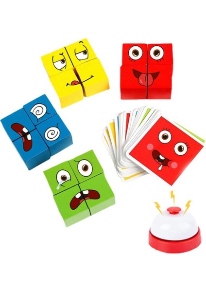 Luxury Montessori Eğitici Rubik Emoji Bulmaca Zeka Kutu Oyunu El Becerisi ve Görsel Zeka Geliştirici Oyun 1 Adet fırsatları