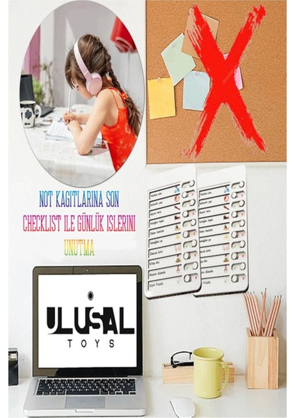 Luxury Çocuk Günlük Rutin Checklist Kontrol Listesi Eğitici Oyuncak Ahşap Yapılacaklar Listesi 1 Adet