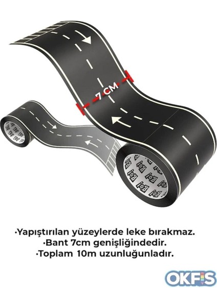 Luxury Otobant Eğitici ve Eğlenceli Yol Yapım Bandı - Çocuk Trafik Bantı - Road Tape Oyun Bandı 1 Adet