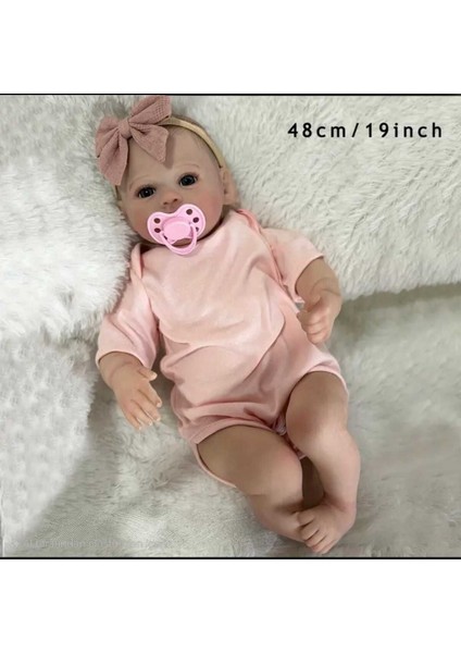 Luxury 49 cm Silikon Gerçekçi Bebek Uyanık Bebek 1 Adet