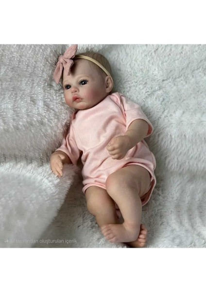 Luxury 49 cm Silikon Gerçekçi Bebek Uyanık Bebek 1 Adet