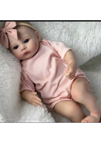 Luxury 49 cm Silikon Gerçekçi Bebek Uyanık Bebek 1 Adet