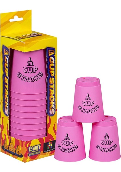 Luxury Orijinal Speed Cup Stacks Pembe - Lisanslı Bardak Denge Oyunu - Bardak Oyunu - Hızlı Bardaklar 1 Adet