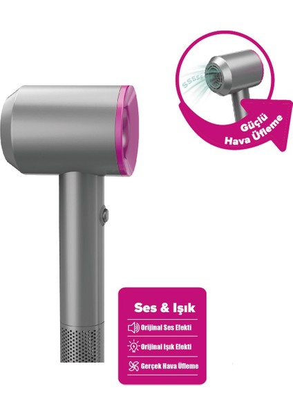 Luxury HUA-1019 Sesli ve Işıklı 2ın1 Lüks Saç Şekillendirici Set -Vardem Oyuncak 1 Adet