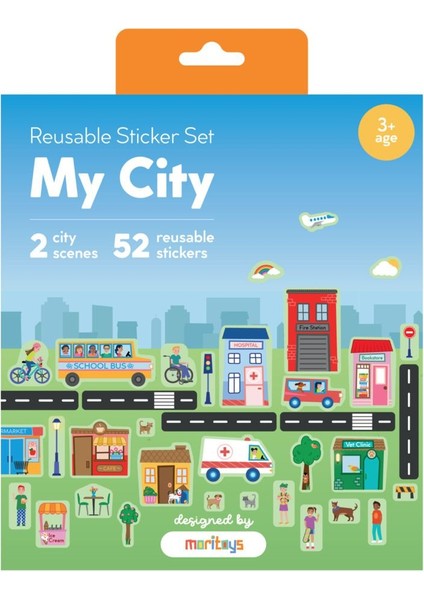Luxury Reusable Sticker Set: My City - Tak Çıkar Çıkartma Oyunu 1 Adet