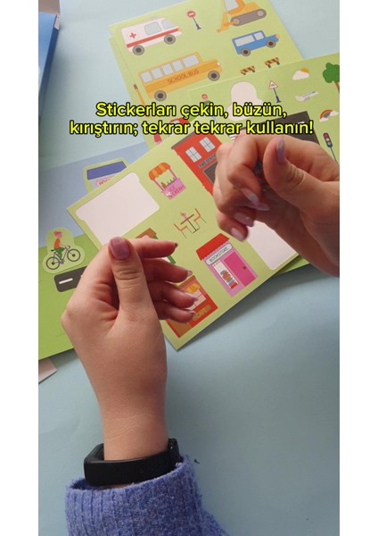 Luxury Reusable Sticker Set: My City - Tak Çıkar Çıkartma Oyunu 1 Adet