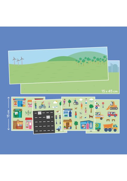 Luxury Reusable Sticker Set: My City - Tak Çıkar Çıkartma Oyunu 1 Adet