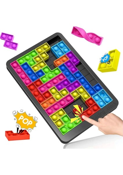 Luxury Puzzle Tetris Oyuncak 3D Tetris ve Tasarım 26 Parça Yapı Taşları Duyusal Eğitici Oyuncak 1 Adet