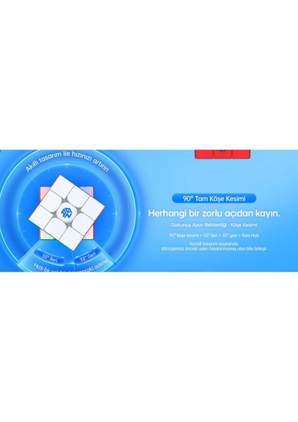 Luxury 356 Rs2 3x3 Rubik Küp Zeka Küpü (Etiketsiz) Gan 356RS Yükseltilmiş Sürüm Türkiye Resmi Satıcısı 1 Adet