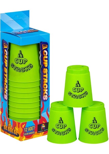 Luxury Speed Cup Stacks Yeşil - Lisanslı Bardak Denge Oyunu - Bardak Oyunu - Hızlı Bardaklar 1 Adet