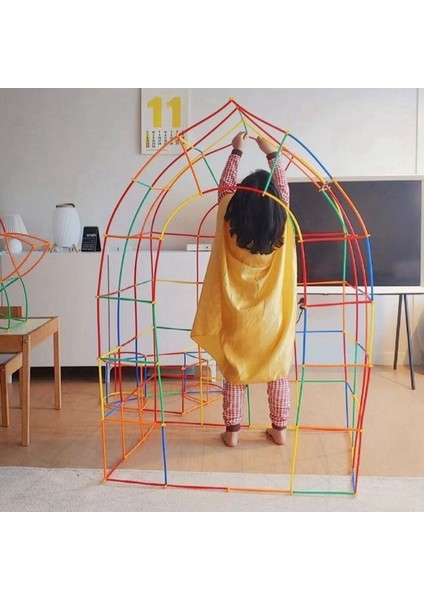 Luxury Bambu Pipet Çubuk 300 Parça Hafıza Ilişki Kurma Zeka Dikkat Çocuk Beceri Gelişim Oyunu 3+Yaş 1 Adet