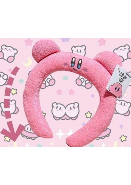 Luxury Sevimli Kirby Tasarımlı Peluş Taç Pembe Makyaj Tacı 1 Adet