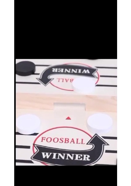 Luxury Foosball Kazanan Oyunları Lastik Fırlatmalı Futbol Şut ve Gol Oyunu (Doğal Ahşap) 1 Adet