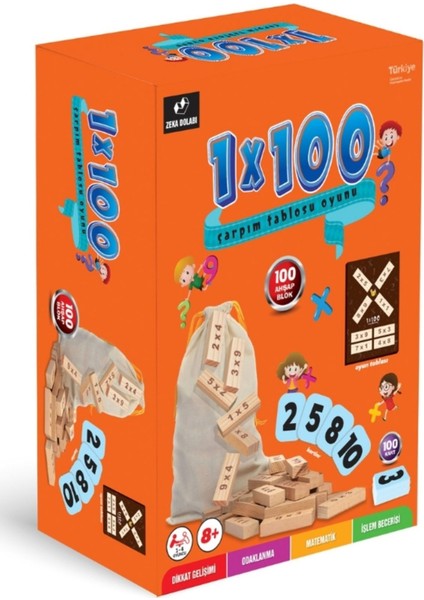 Luxury 1 x 100 ( Çarpım Tablosu - Çarpma - Oyun - Ahşap Oyuncak - Matematik - Ilkokul - Ortaokul ) 1 Adet